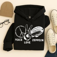 Retro Zeppelin 70s 80s Dirigible Airship Zepelin Zepplin Hoodie