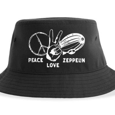 Retro Zeppelin 70s 80s Dirigible Airship Zepelin Zepplin Sustainable Bucket Hat