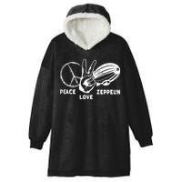Retro Zeppelin 70s 80s Dirigible Airship Zepelin Zepplin Hooded Wearable Blanket