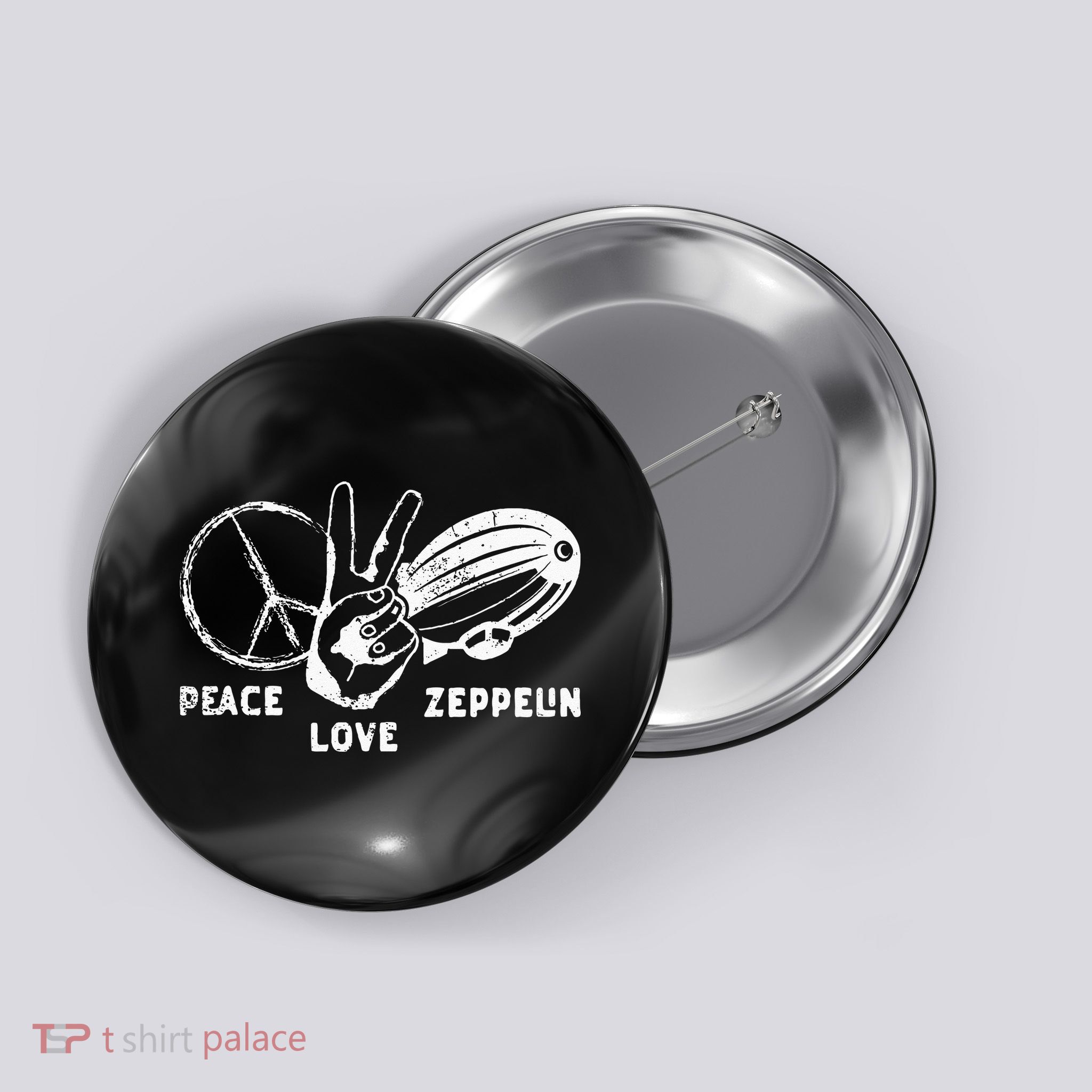 Retro Zeppelin 70s 80s Dirigible Airship Zepelin Zepplin Button