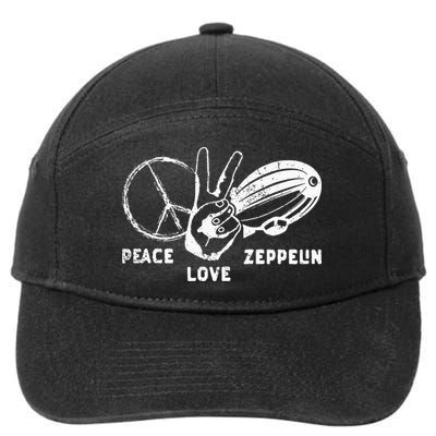 Retro Zeppelin 70s 80s Dirigible Airship Zepelin Zepplin 7-Panel Snapback Hat
