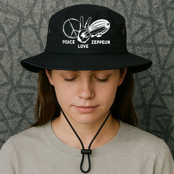 Retro Zeppelin 70s 80s Dirigible Airship Zepelin Zepplin Bucket Hat