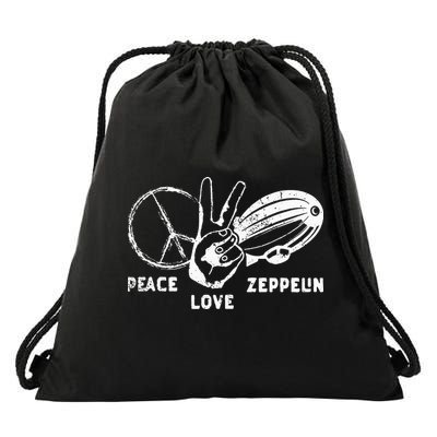 Retro Zeppelin 70s 80s Dirigible Airship Zepelin Zepplin Drawstring Bag