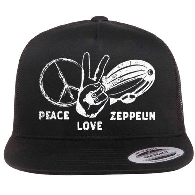 Retro Zeppelin 70s 80s Dirigible Airship Zepelin Zepplin Flatbill Hat