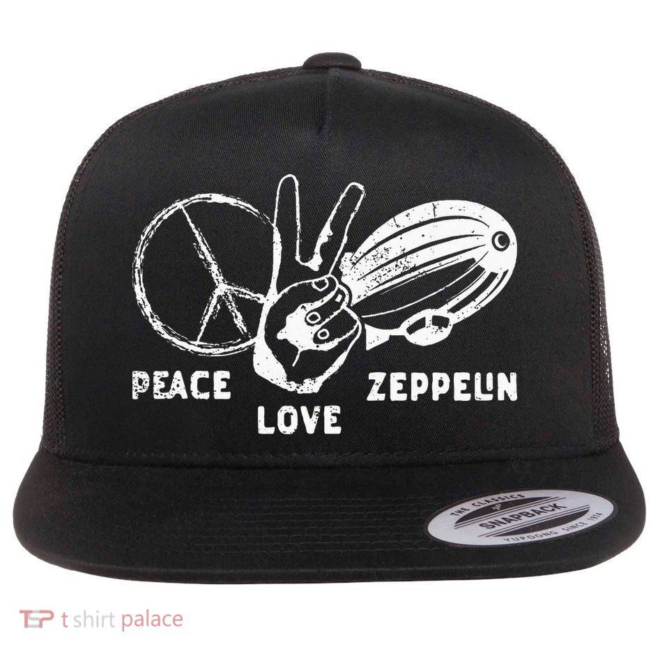 Retro Zeppelin 70s 80s Dirigible Airship Zepelin Zepplin Flatbill Hat