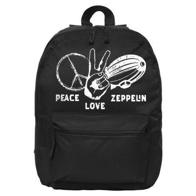 Retro Zeppelin 70s 80s Dirigible Airship Zepelin Zepplin 16 in Basic Backpack