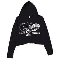 Retro Zeppelin 70s 80s Dirigible Airship Zepelin Zepplin Crop Fleece Hoodie