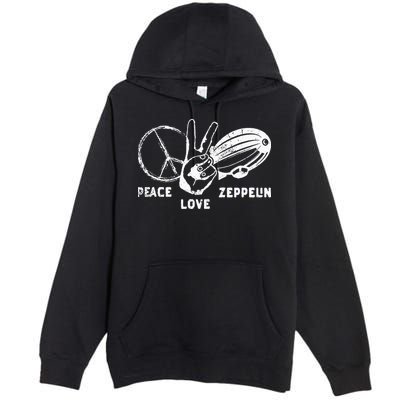 Retro Zeppelin 70s 80s Dirigible Airship Zepelin Zepplin Premium Pullover Hoodie
