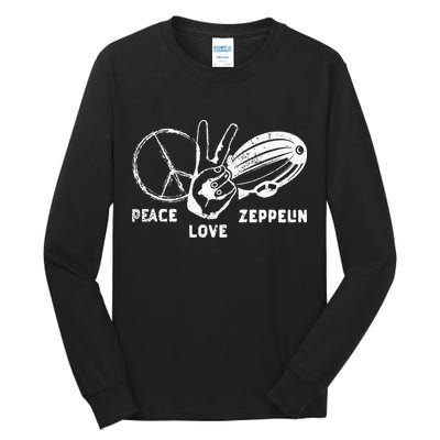 Retro Zeppelin 70s 80s Dirigible Airship Zepelin Zepplin Tall Long Sleeve T-Shirt