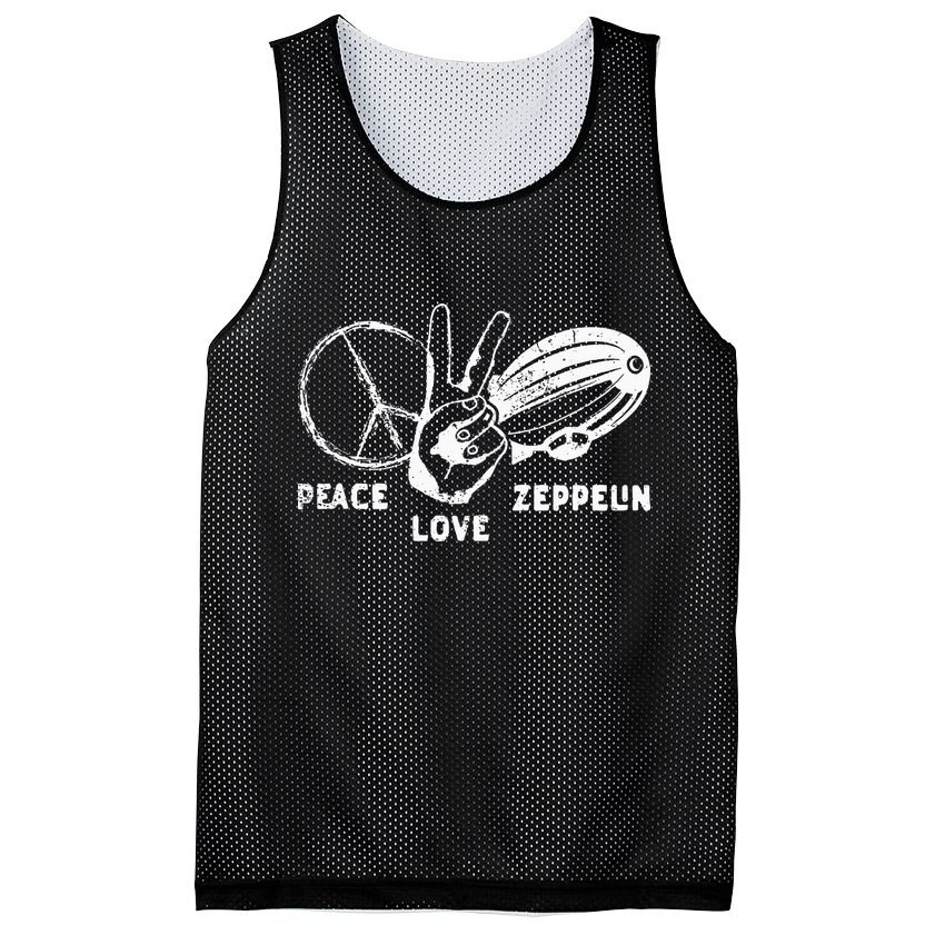 Retro Zeppelin 70s 80s Dirigible Airship Zepelin Zepplin Mesh Reversible Basketball Jersey Tank