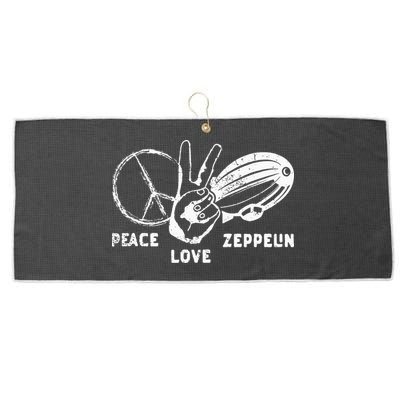 Retro Zeppelin 70s 80s Dirigible Airship Zepelin Zepplin Large Microfiber Waffle Golf Towel