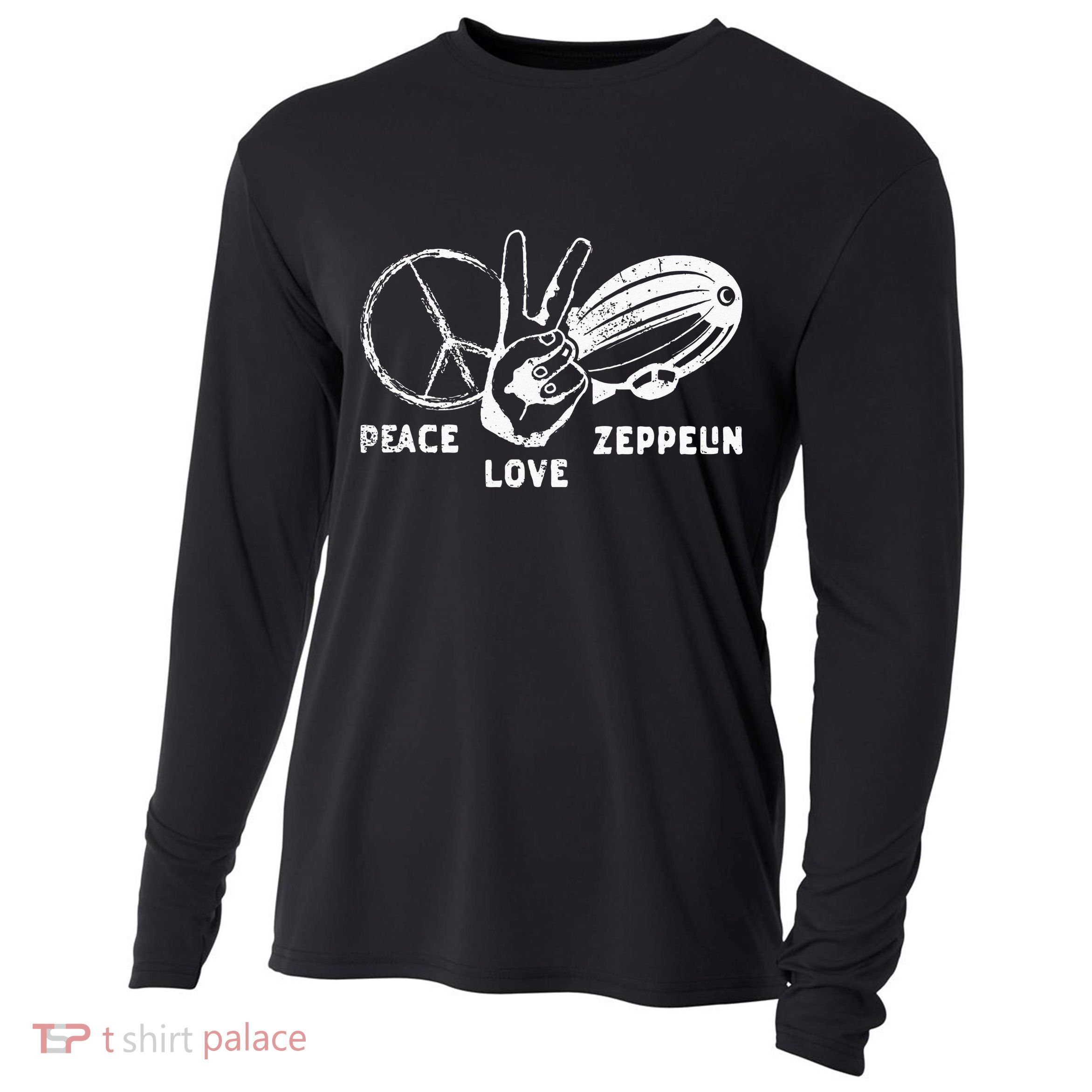 Retro Zeppelin 70s 80s Dirigible Airship Zepelin Zepplin Cooling Performance Long Sleeve Crew