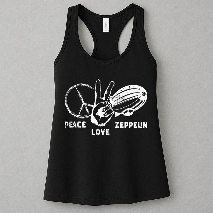 Retro Zeppelin 70s 80s Dirigible Airship Zepelin Zepplin Womens Tank Top