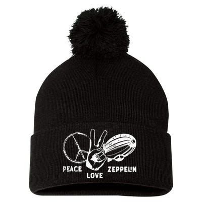 Retro Zeppelin 70s 80s Dirigible Airship Zepelin Zepplin Pom Pom 12in Knit Beanie
