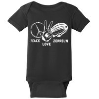 Retro Zeppelin 70s 80s Dirigible Airship Zepelin Zepplin Baby Bodysuit