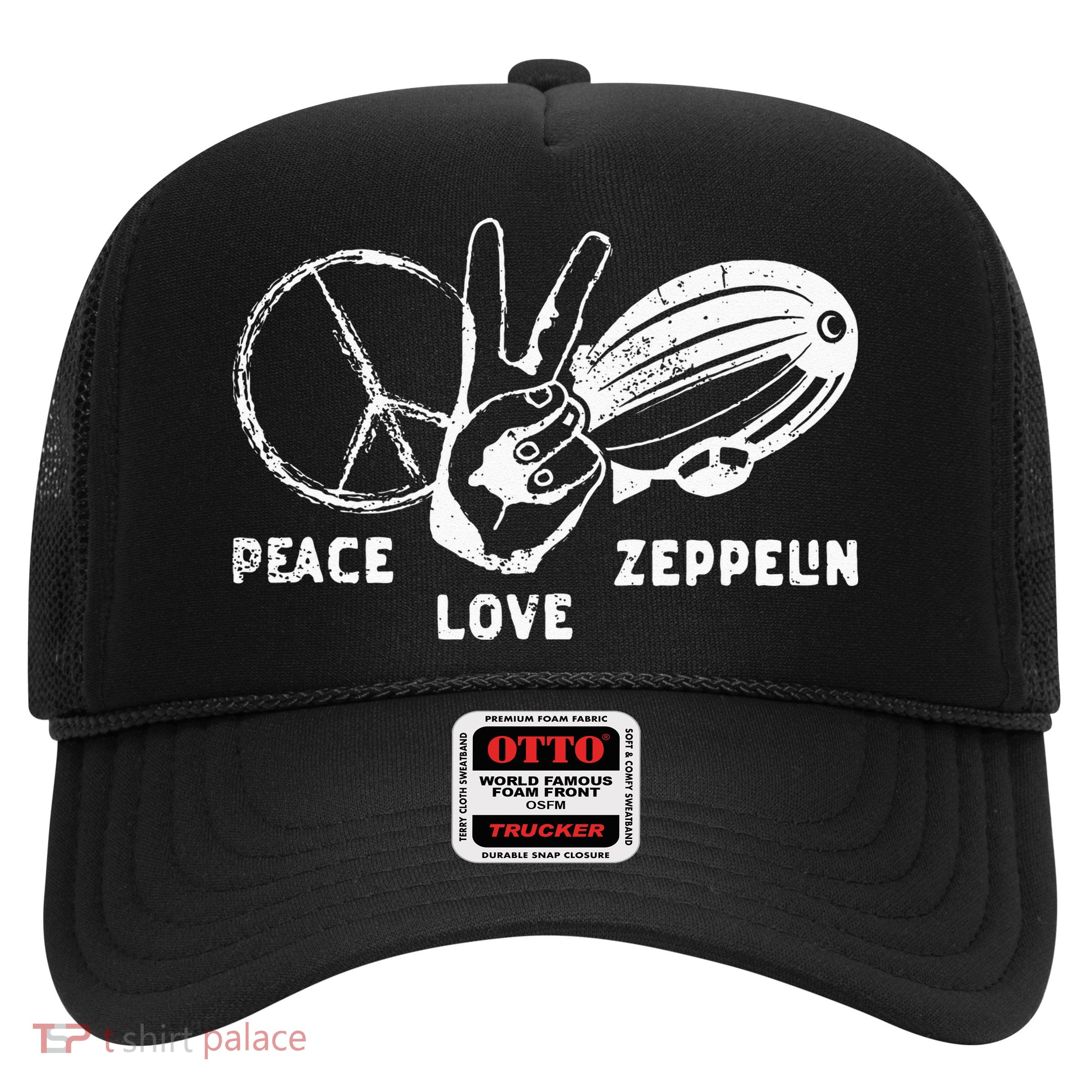 Retro Zeppelin 70s 80s Dirigible Airship Zepelin Zepplin Trucker Hat