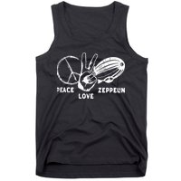 Retro Zeppelin 70s 80s Dirigible Airship Zepelin Zepplin Tank Top
