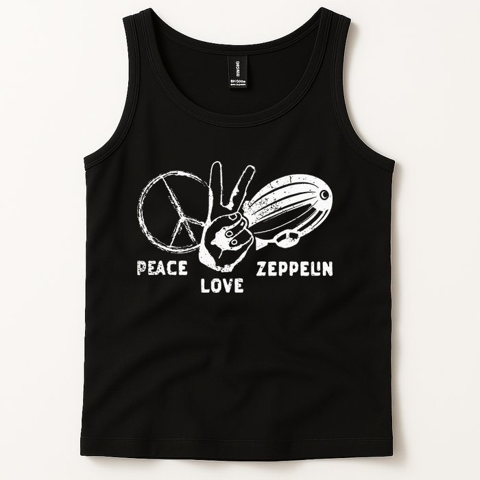 Retro Zeppelin 70s 80s Dirigible Airship Zepelin Zepplin Tank Top