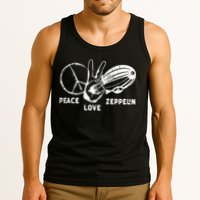 Retro Zeppelin 70s 80s Dirigible Airship Zepelin Zepplin Tank Top