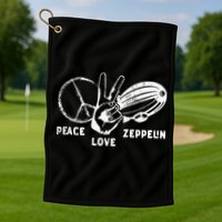 Retro Zeppelin 70s 80s Dirigible Airship Zepelin Zepplin Golf Towel