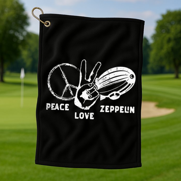 Retro Zeppelin 70s 80s Dirigible Airship Zepelin Zepplin Golf Towel