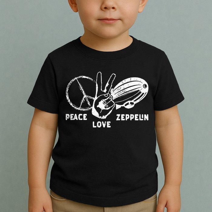 Retro Zeppelin 70s 80s Dirigible Airship Zepelin Zepplin Toddler T-Shirt