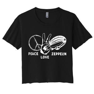 Retro Zeppelin 70s 80s Dirigible Airship Zepelin Zepplin Crop Top