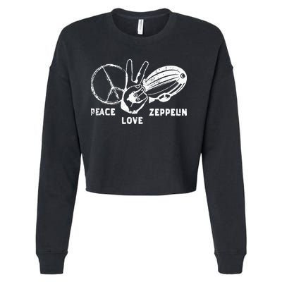 Retro Zeppelin 70s 80s Dirigible Airship Zepelin Zepplin Cropped Pullover Crew