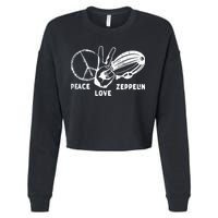 Retro Zeppelin 70s 80s Dirigible Airship Zepelin Zepplin Cropped Pullover Crew