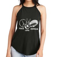 Retro Zeppelin 70s 80s Dirigible Airship Zepelin Zepplin Women's Perfect Tri Rocker Tank