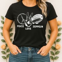Retro Zeppelin 70s 80s Dirigible Airship Zepelin Zepplin Womens T-Shirt