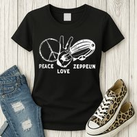 Retro Zeppelin 70s 80s Dirigible Airship Zepelin Zepplin Womens T-Shirt