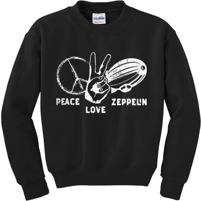 Retro Zeppelin 70s 80s Dirigible Airship Zepelin Zepplin Kids Sweatshirt
