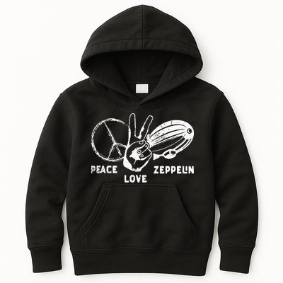 Retro Zeppelin 70s 80s Dirigible Airship Zepelin Zepplin Kids Hoodie