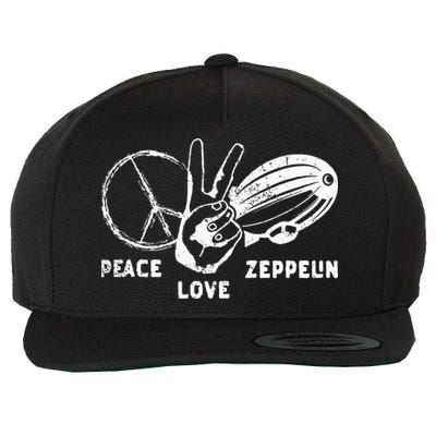 Retro Zeppelin 70s 80s Dirigible Airship Zepelin Zepplin Wool Snapback Cap