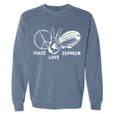 Retro Zeppelin 70s 80s Dirigible Airship Zepelin Zepplin Garment-Dyed Sweatshirt