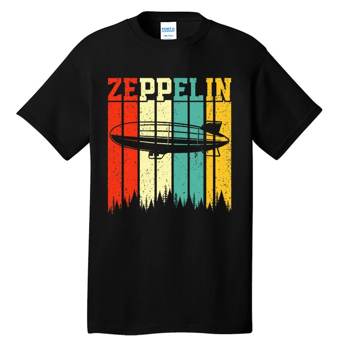 Retro Zeppelin 70s 80s Dirigible Airship Zepelin Tall T-Shirt