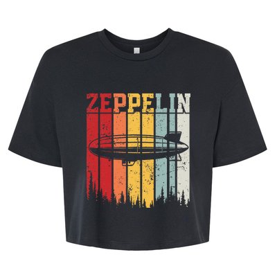 Retro Zeppelin 70s 80s Dirigible Airship Zepelin Zepplin Bella+Canvas Jersey Crop Tee