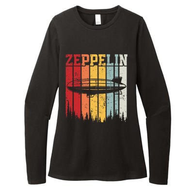 Retro Zeppelin 70s 80s Dirigible Airship Zepelin Zepplin Womens CVC Long Sleeve Shirt