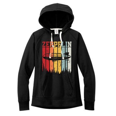 Retro Zeppelin 70s 80s Dirigible Airship Zepelin Zepplin Women's Fleece Hoodie