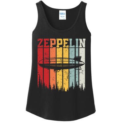 Retro Zeppelin 70s 80s Dirigible Airship Zepelin Zepplin Ladies Essential Tank