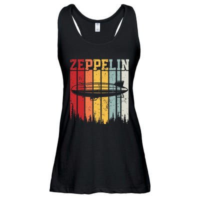 Retro Zeppelin 70s 80s Dirigible Airship Zepelin Zepplin Ladies Essential Flowy Tank