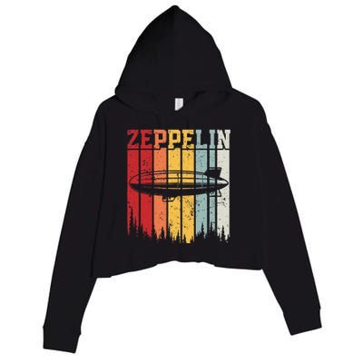 Retro Zeppelin 70s 80s Dirigible Airship Zepelin Zepplin Crop Fleece Hoodie