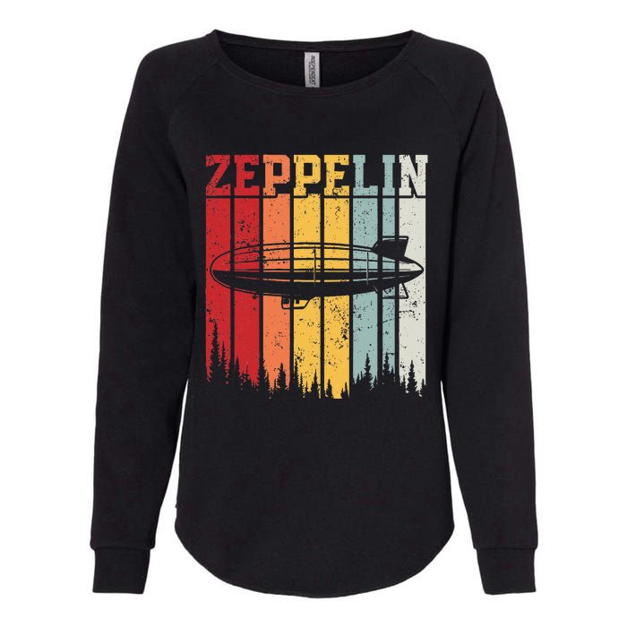 Retro Zeppelin 70s 80s Dirigible Airship Zepelin Zepplin Womens California Wash Sweatshirt