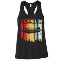 Retro Zeppelin 70s 80s Dirigible Airship Zepelin Zepplin Women's Racerback Tank