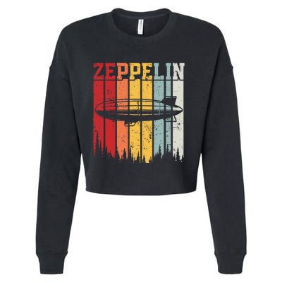 Retro Zeppelin 70s 80s Dirigible Airship Zepelin Zepplin Cropped Pullover Crew