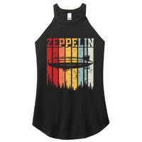 Retro Zeppelin 70s 80s Dirigible Airship Zepelin Zepplin Women's Perfect Tri Rocker Tank