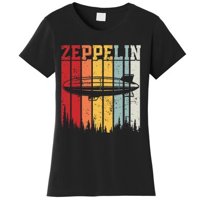 Retro Zeppelin 70s 80s Dirigible Airship Zepelin Zepplin Women's T-Shirt