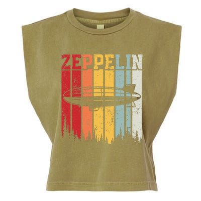 Retro Zeppelin 70s 80s Dirigible Airship Zepelin Zepplin Garment-Dyed Women's Muscle Tee