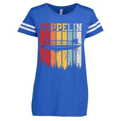 Retro Zeppelin 70s 80s Dirigible Airship Zepelin Zepplin Enza Ladies Jersey Football T-Shirt